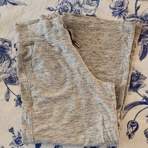 Athleta Balance Wide Leg Crop Gray Track Pants Small Tall Comfy Cozy Athleisure